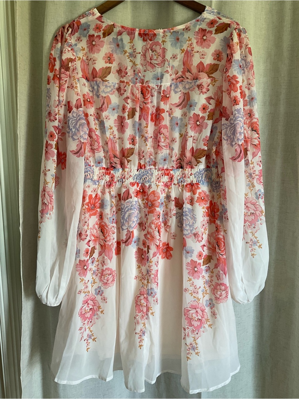 NWT Petal & Pup Floral Chiffon Mini Dress XL Romantic Cottagecore Long Sleeve - Picture 5 of 9